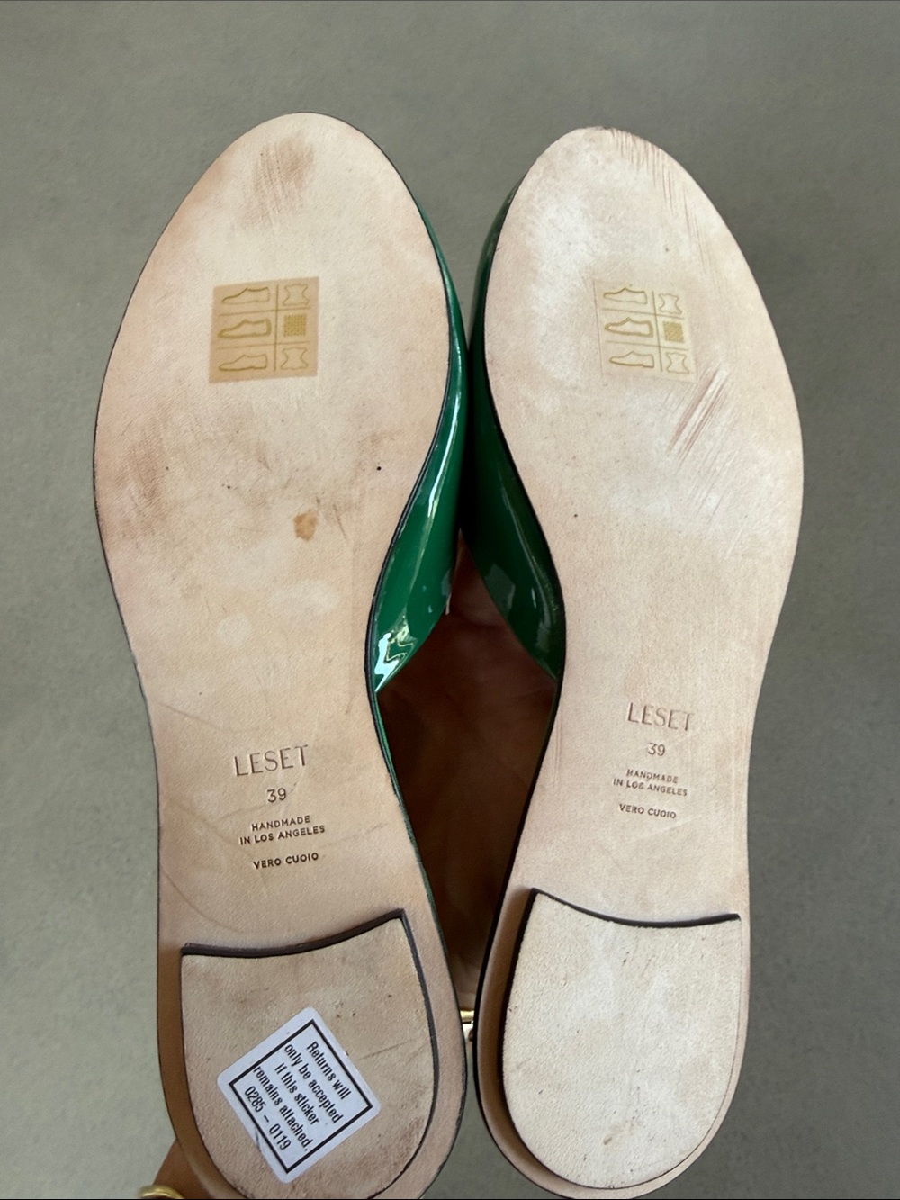 LESET Romy Mule in Spruce Green Patent Leather - Picture 5 of 6